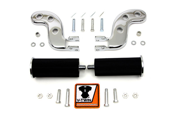 V-Twin - 27-1253 - Buddy Seat Footpeg Set Chrome - Fits 1941-1964 Harley-Davidson FL, 1940-1952 EL