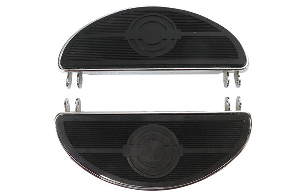 V-Twin - 27-1430 - Driver 'D' Shape Footboard Set Chrome - Fits 1941-1984 Harley-Davidson FL