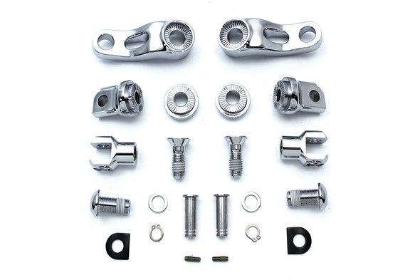 V-Twin - 27-1523 - Adjustable Passenger Footpeg Mount Kit Chrome