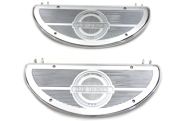 V-Twin - 27-1535 - Half Moon Footboard Set Chrome - Fits 1941-1965 Harley-Davidson FL, 1936-1952 G, EL