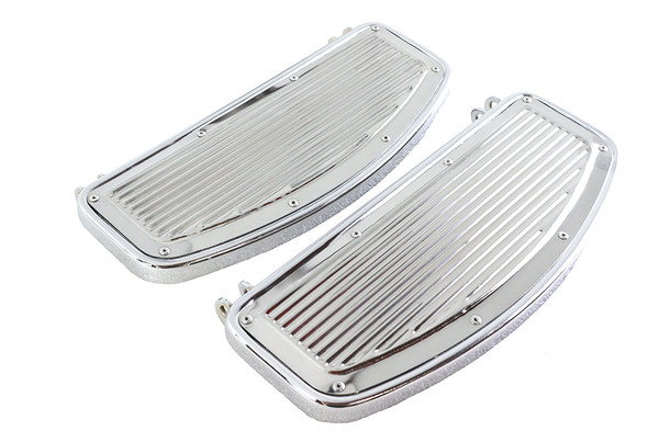 V-Twin - 27-0907 - Driver Black Footboard Set with Bullseye Design