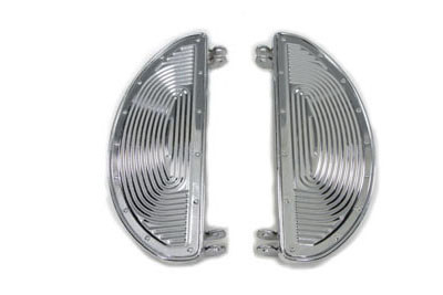 V-Twin - 27-1794 - Replica Driver Footboard Set with Inserts - Fits 1940-1965 Harley-Davidson G, WL, FL, 1940-1947 UL