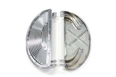 V-Twin - 27-1794 - Replica Driver Footboard Set with Inserts - Fits 1940-1965 Harley-Davidson G, WL, FL, 1940-1947 UL