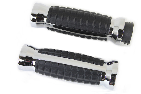 V-Twin - 28-0011 - Alligator Style Grip Set Chrome