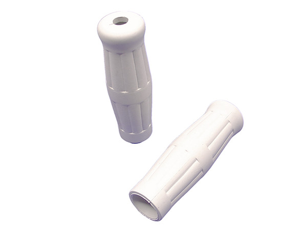 V-Twin - 28-0108 - White Grip Set 1909 Style