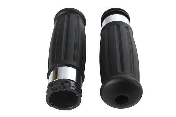 V-Twin - 28-0148 - Black Grip Set 1909 Style