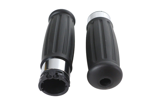 V-Twin - 28-0149 - Black Grip Set 1909 Style