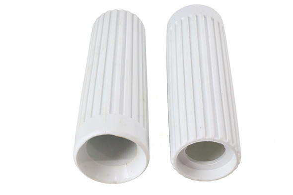 V-Twin - 28-0166 - Replica Rib Style Grip Set White