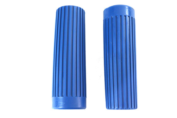 V-Twin - 28-0168 - Replica Rib Style Grip Set Blue