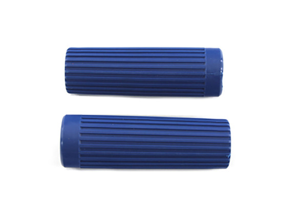 V-Twin - 28-0185 - Blue Grip Set Original Rib Style