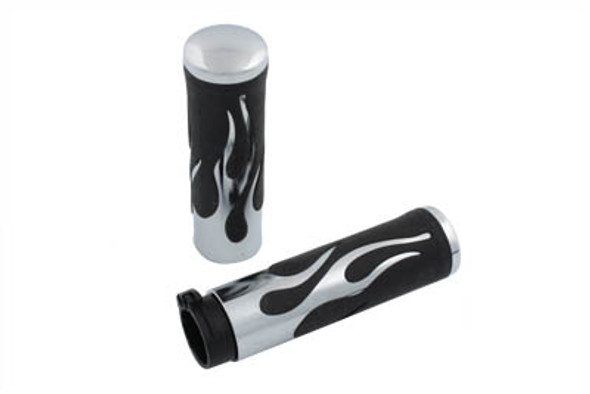 V-Twin - 28-0454 - Hot Rod Flame Style Grip Set