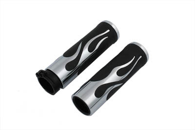 V-Twin - 28-0454 - Hot Rod Flame Style Grip Set - Fits 1979-1995 Harley-Davidson FLT, 1982-1994 FXR, 1984-1995 FXST, 1982-1984 FX, FL, 1986-1995 FLST, 1982-1995 XL, 1991-1995 FXD