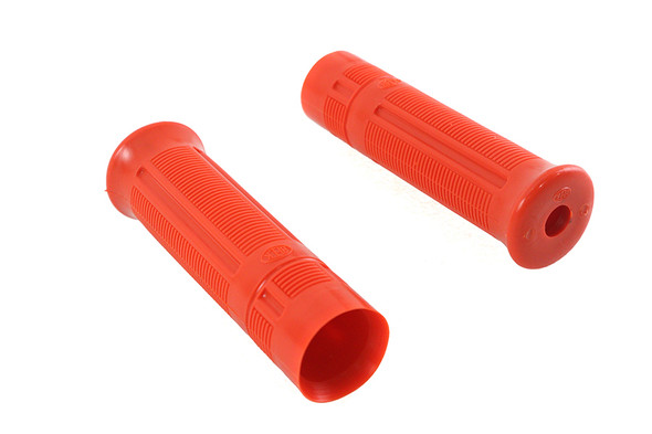 V-Twin - 28-0506 - Beck Plastic Grip Set Orange - Fits 1915-1935 Harley-Davidson J, 1936-1948 W, EL, 1941-1948 FL