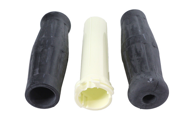 V-Twin - 28-0594 - Black Grip Set 1909 Style