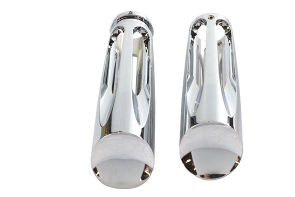 V-Twin - 28-0664 - Chrome Billet Slasher Style Grip Set