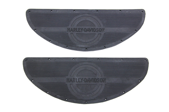V-Twin - 28-0858 - Black Rubber Footboard Mat Set - Fits 1940-1965 Harley-Davidson FL, 1940-1952 WL, 1940-1947 UL, 1940-1973 G