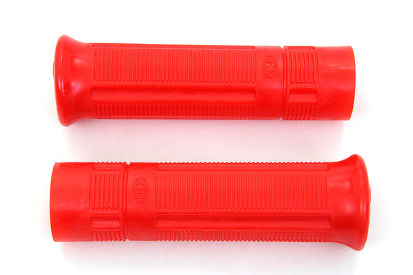 V-Twin - 28-0957 - Red Beck Plastic Grip Set - Fits 1915-1935 Harley-Davidson J, 1936-1948 W, EL, 1941-1948 FL