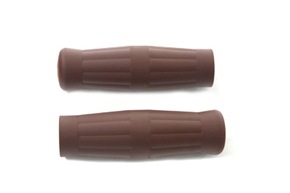 V-Twin - 28-0972 - Brown Grip Set 1909 Style