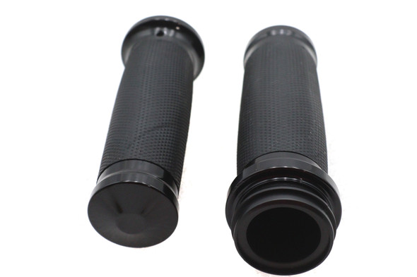 V-Twin - 28-1787 - Caliber Handlebar Grip Set Black - Fits 2008-2022 Harley-Davidson FLT