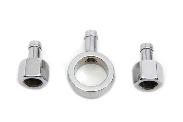 V-Twin - 2821-3 - Chrome Gas Tank Fitting Kit