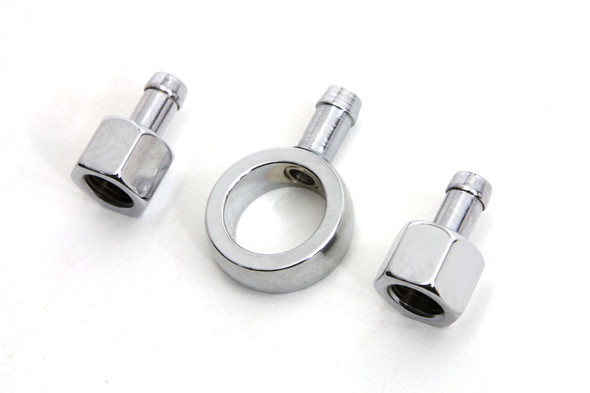 V-Twin - 2821-3 - Chrome Gas Tank Fitting Kit
