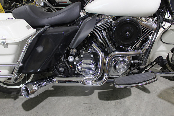 V-Twin - 29-0026 - FLT Offset Megaphone 2:1 1-3/4 inch Exhaust Chrome with Chro - Fits 2006-2016 Harley-Davidson FLT