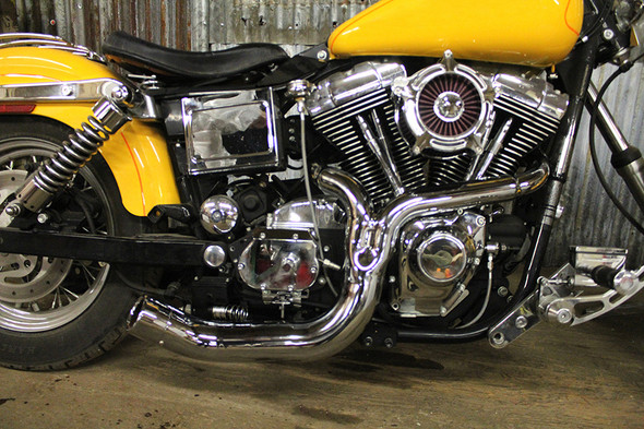 V-Twin - 29-0039 - TC-88 Lake Exhaust System Chrome - Fits 2007-2016 Harley-Davidson FXST, 2007-2017 FLT