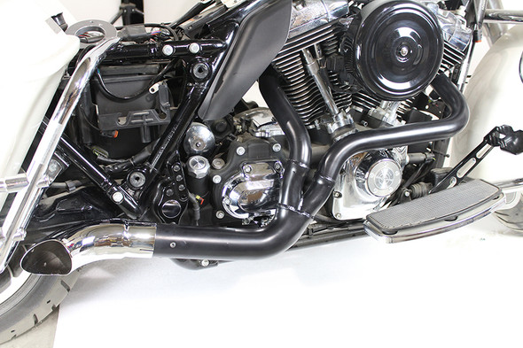 V-Twin - 29-0044 - 2 into 1 Exhaust Header Set Black - Fits 2007-2016 Harley-Davidson FLT