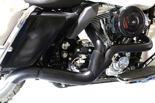 V-Twin - 29-0047 - 2 into 1 Exhaust Header Set Black - Fits 2007-2016 Harley-Davidson FLT