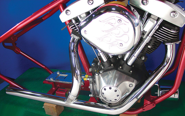 V-Twin - 29-0146 - Chrome Exhaust Header Kit for Kick or Electric - Fits 1970-1984 Harley-Davidson FL