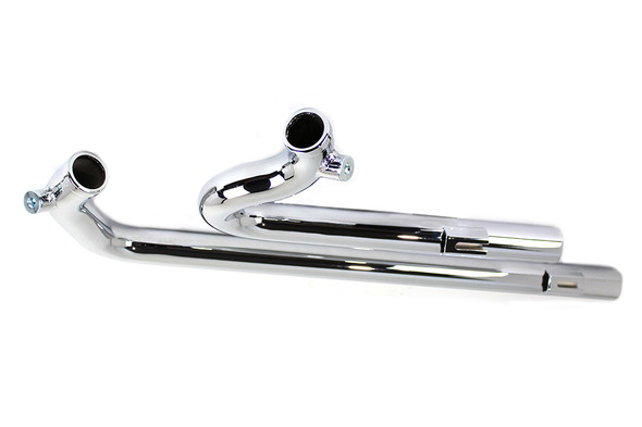 V-Twin - 29-0210 - Exhaust Drag Pipe Set Chrome Shotgun Style