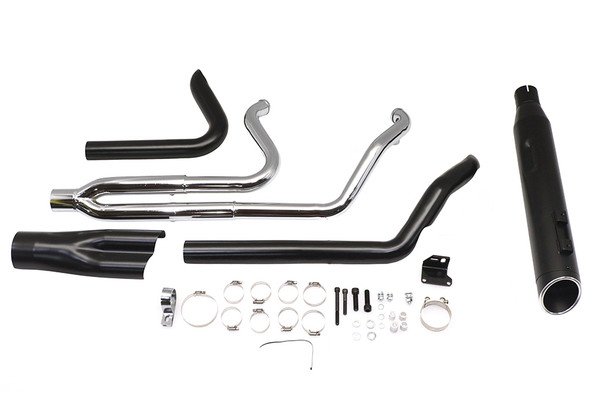 V-Twin - 29-0377 - M8 Wyatt Gatling Dominator 2:1 Exhaust Header System Black