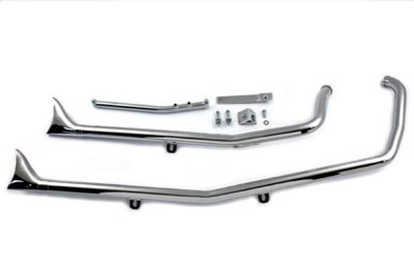 V-Twin - 29-0500 - Exhaust Drag Pipe Set Fishtail Chrome