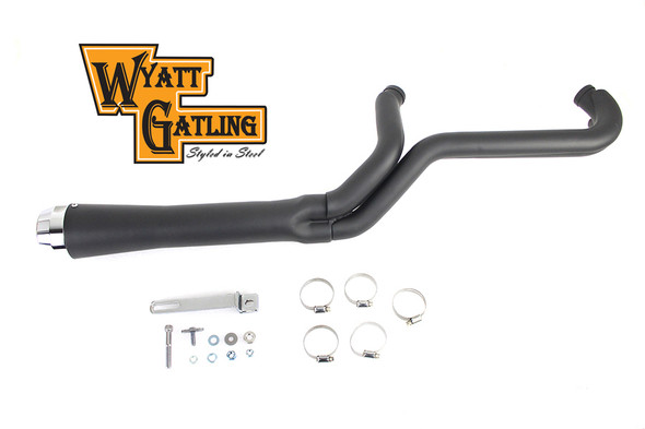 V-Twin - 29-0939 - Wyatt Gatling 2:1 Taper Megaphone Header Set Black