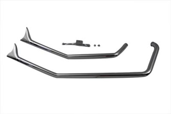 V-Twin - 29-1131 - Exhaust Drag Pipes Fishtail Chrome