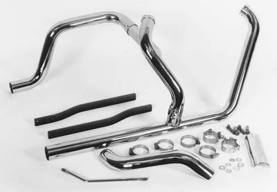 V-Twin - 29-1154 - 2:1 Dual Crossover Exhaust Header Set Chrome