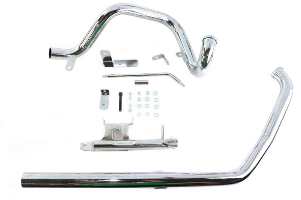 V-Twin - 29-1190 - True Dual Exhaust Pipe System Chrome