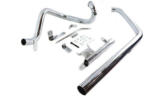 V-Twin - 29-1190 - True Dual Exhaust Pipe System Chrome