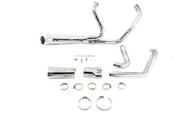 V-Twin - 29-2102 - Cyclone 1-3/4 inch 2 into 1 Exhaust Header Set Chrome