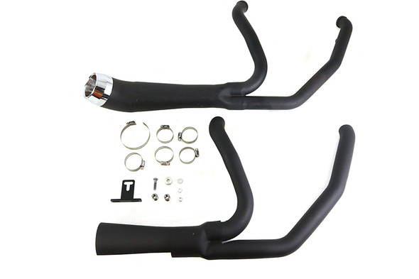V-Twin - 29-2105 - Cyclone 1-3/4 inch 2 into 1 Exhaust Header Set Black