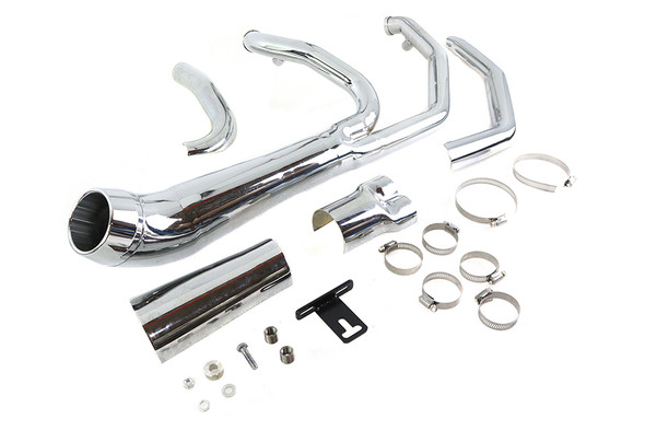 V-Twin - 29-2107 - Cyclone 1-3/4 inch 2 into 1 Exhaust Header Set Chrome