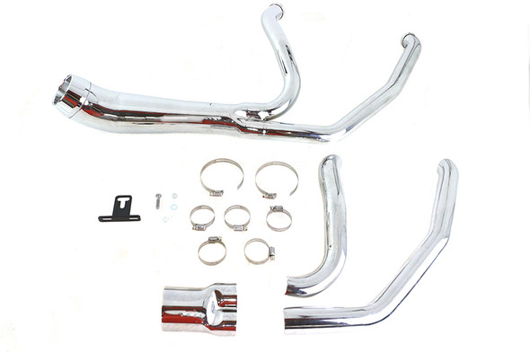 V-Twin - 29-2110 - Cyclone 1-3/4 inch 2 into 1 Exhaust Header Set Chrome - Fits 1985-2005 Harley-Davidson FLT