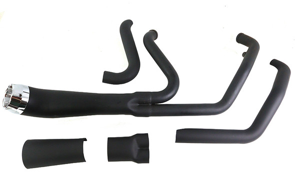 V-Twin - 29-2114 - Cyclone 1-3/4 inch 2 into 1 Exhaust Header Set Black