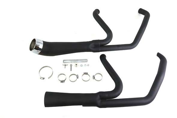 V-Twin - 29-2115 - Cyclone 1-3/4 inch 2 into 1 Exhaust Header Set Black