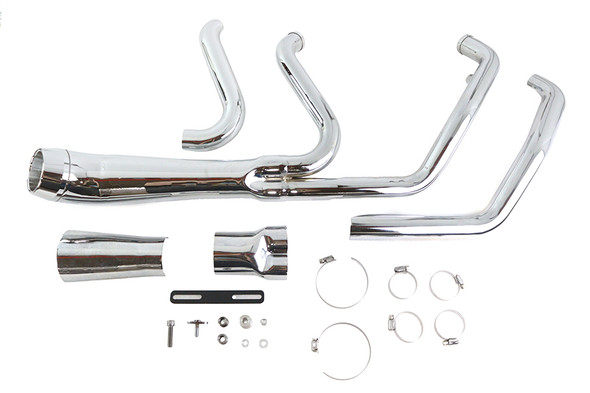 V-Twin - 29-2116 - Cyclone 1-3/4 inch 2 into 1 Exhaust Header Set Chrome