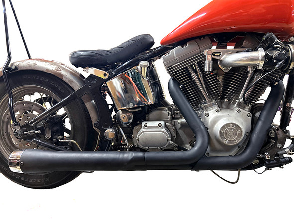 V-Twin - 29-8760 - Wyatt Gatling Holeshot Exhaust Set Black
