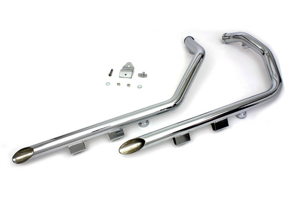 V-Twin - 30-0071 - Wyatt Gatling Exhaust Drag Pipe Set Slash Cut - Fits 2007-2013 Harley-Davidson XL