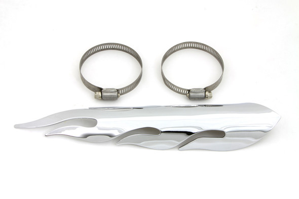 V-Twin - 30-0117 - Exhaust Heat Shield Flame Style