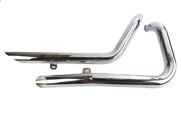 V-Twin - 30-0385 - Exhaust Drag Pipe Set Side Slash Style