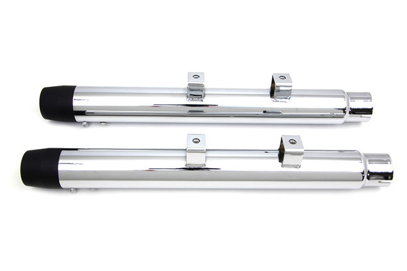 V-Twin - 30-0455 - 2-1/4 inch Diameter Chrome Straight Muffler Set
